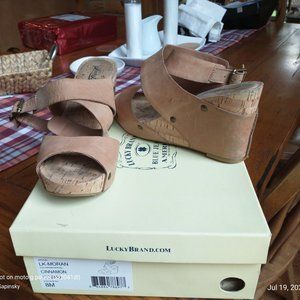 LB CORK WEDGE SANDALS - MORAN - NATURAL COLOR